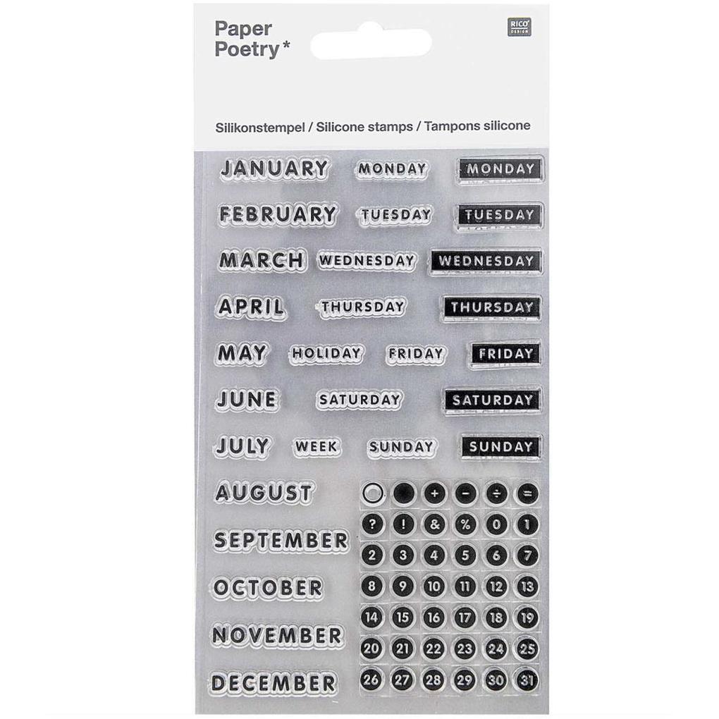 Silikonstempel Bullet Diary Kalender Druckschrift