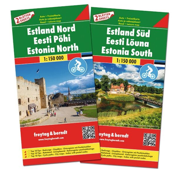 Freytag + Berndt Freytag & Berndt Straßenkarte Estland Set Nord Und Süd 1, 150.000