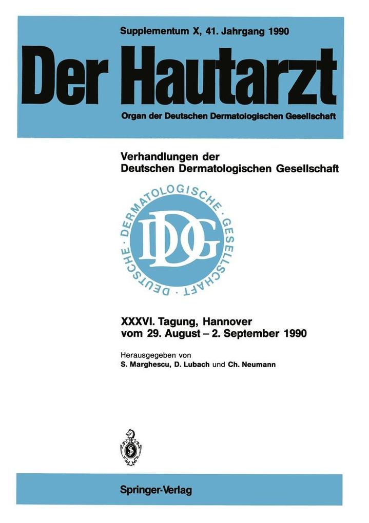 Supplementum X 41. Jahrgang 1990 Verhandlungen der Deutschen Dermatologischen Gesellschaft