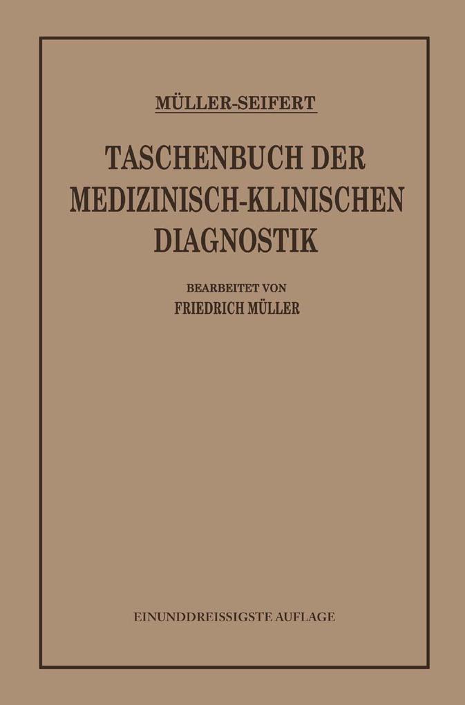 Taschenbuch der Medizinisch-Klinischen Diagnostik