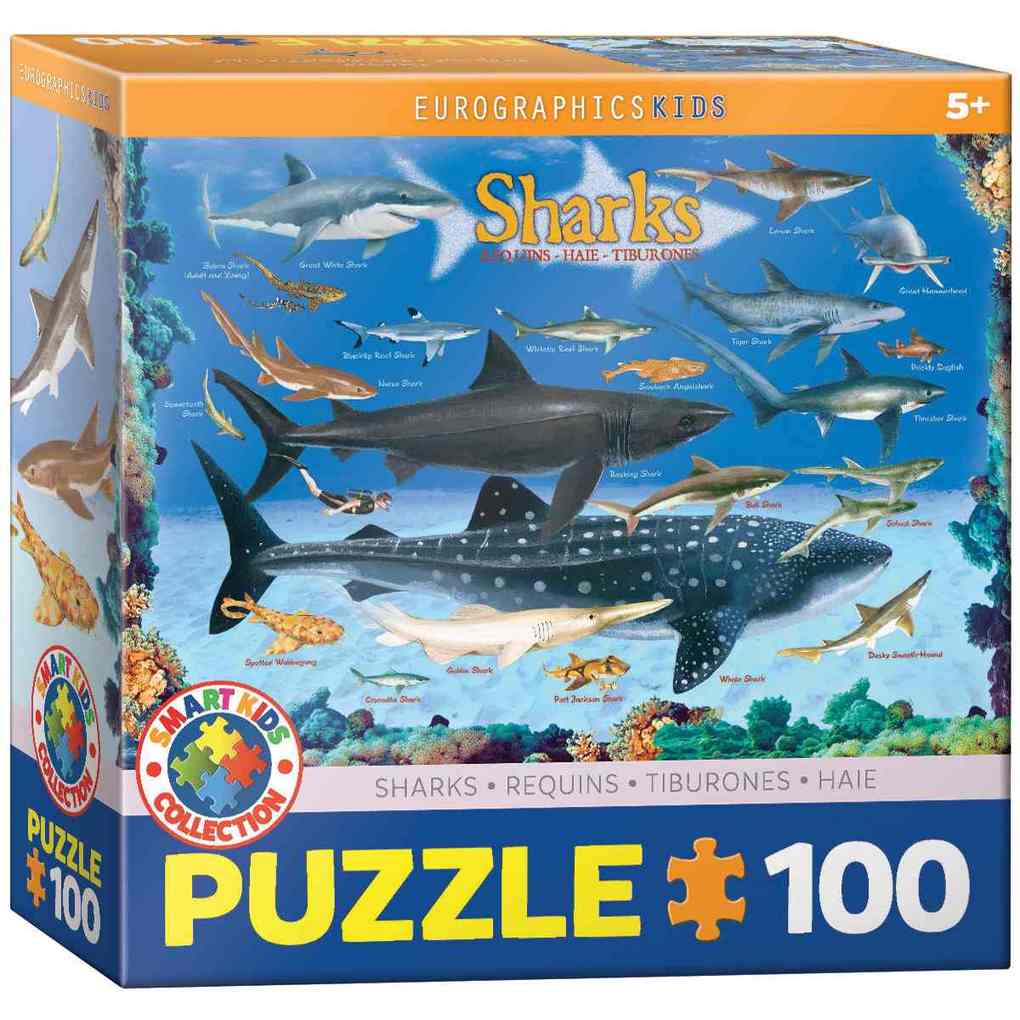 Sharks 100 Pieces Eurographics Kids 5+