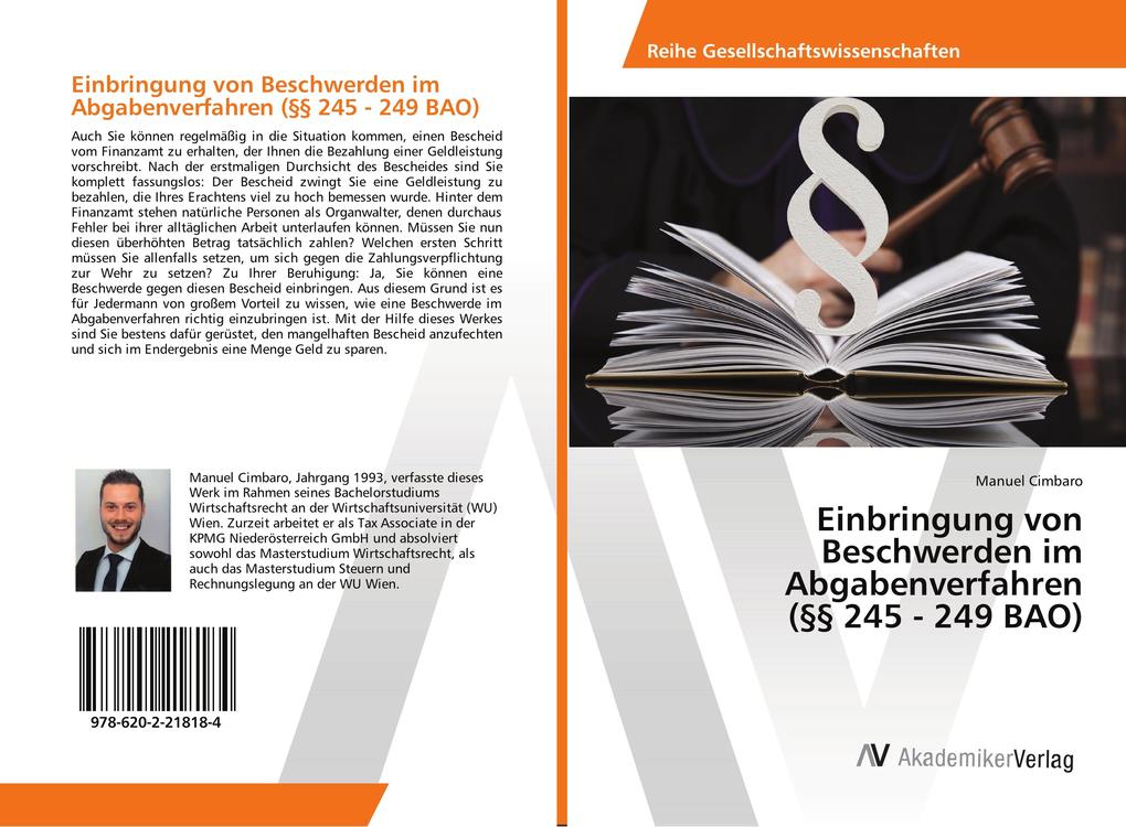 Einbringung von Beschwerden im Abgabenverfahren (§§ 245 - 249 BAO)