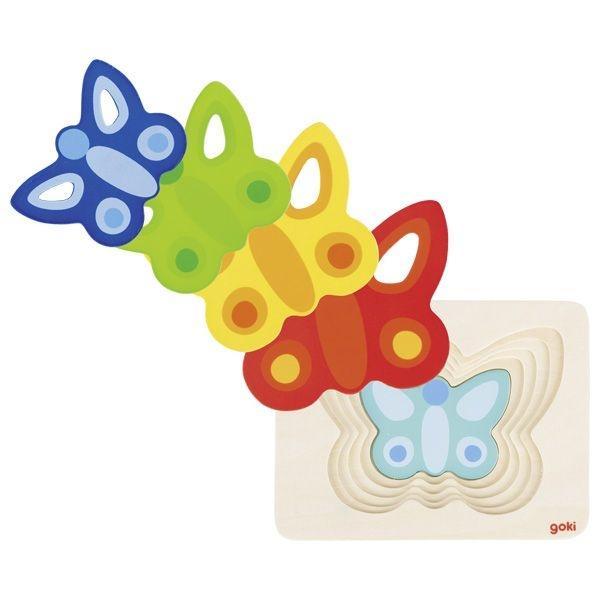 Image of Goki Layer Puzzle Butterfly 5 Layers Holz