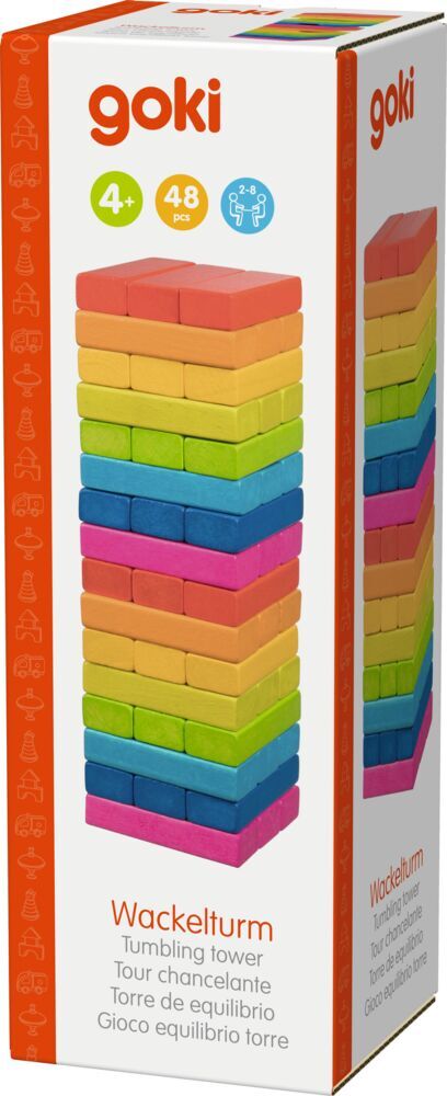 Geschicklichkeitsspiel Wackelturm Regenbogen