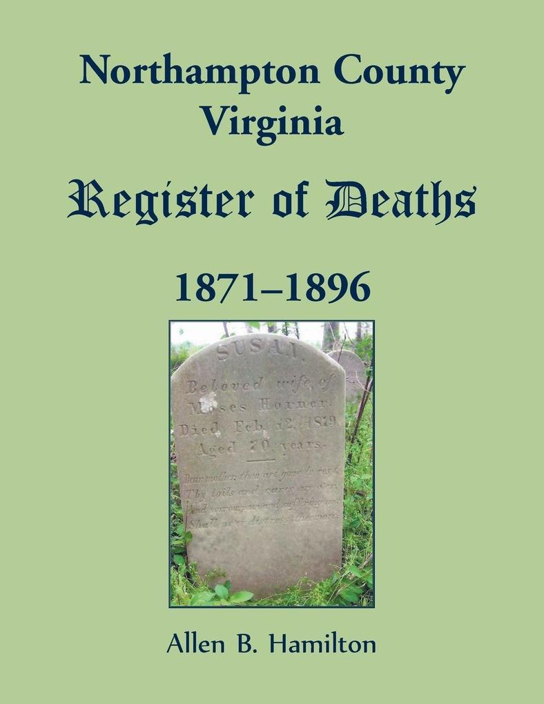 Northampton County Virginia Register of Deaths 1871-1896
