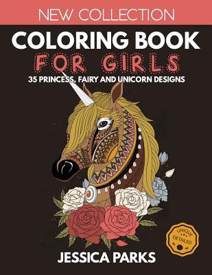 Coloring Book for Girls: 35 Gorgeous Princess Fairy and Unicorn s for Girls Kids and Adults - Part 2