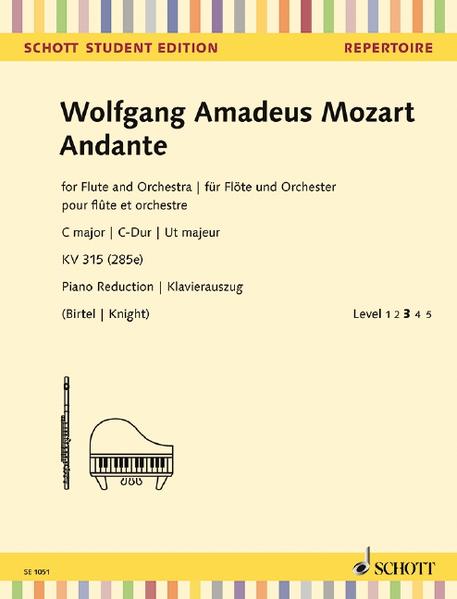 Andante KV 315 (285e) Flöte und Orchester Klavierauszug + Solostimme