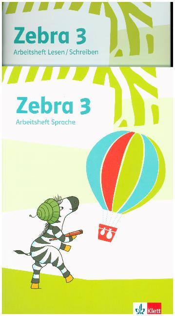Zebra 3. Paket: Arbeitsheft Lesen/Schreiben und Arbeitsheft Sprache Klasse 3