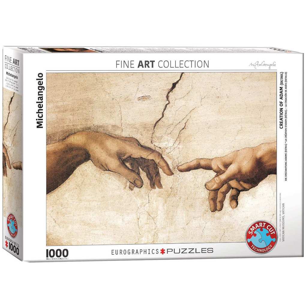 Eurographics 6000-2016 - Die Erschaffung Adams (Detail) von Michelangelo  Puzzle 1.000 Teile