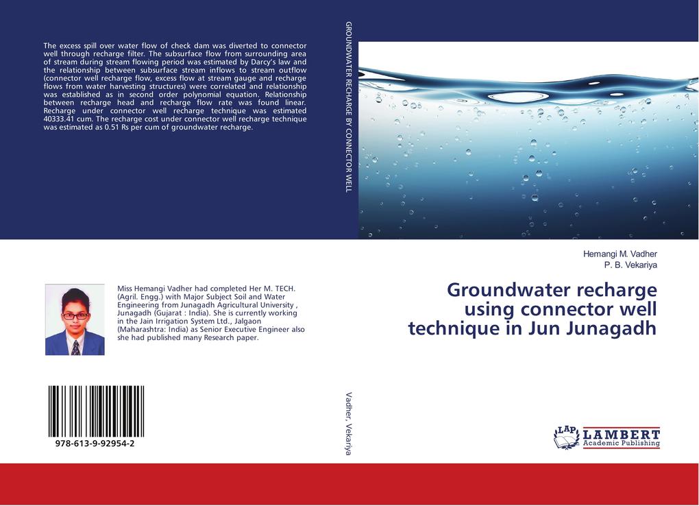 Groundwater recharge using connector well technique in Jun Junagadh