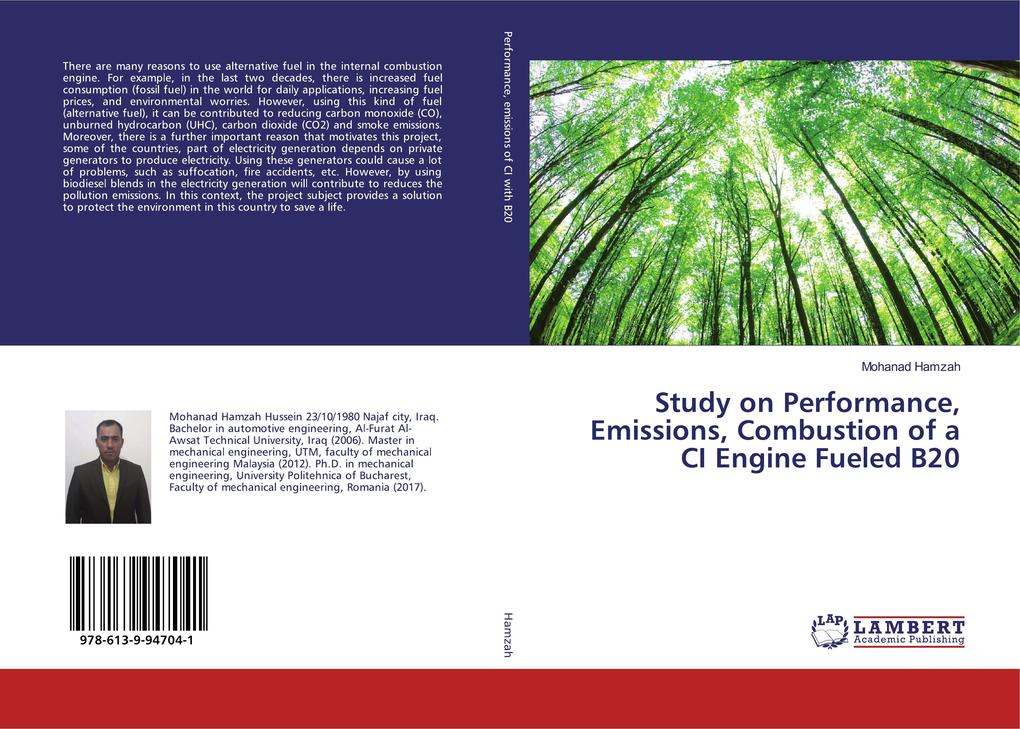 Study on Performance Emissions Combustion of a CI Engine Fueled B20