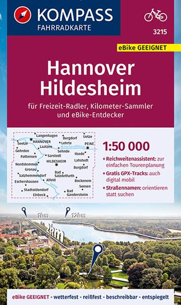 KOMPASS Fahrradkarte 3215 Hannover Hildesheim 1:50.000