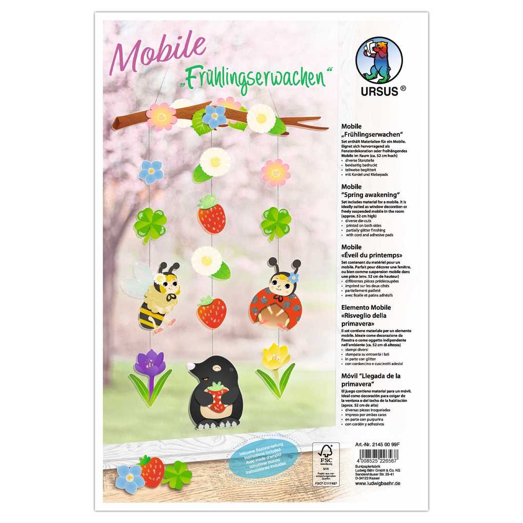 URSUS Kinder-Bastelsets Mobile Frühlingserwachen