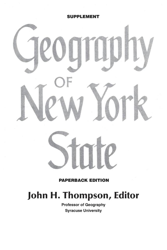 Geography of New York State Supplement
