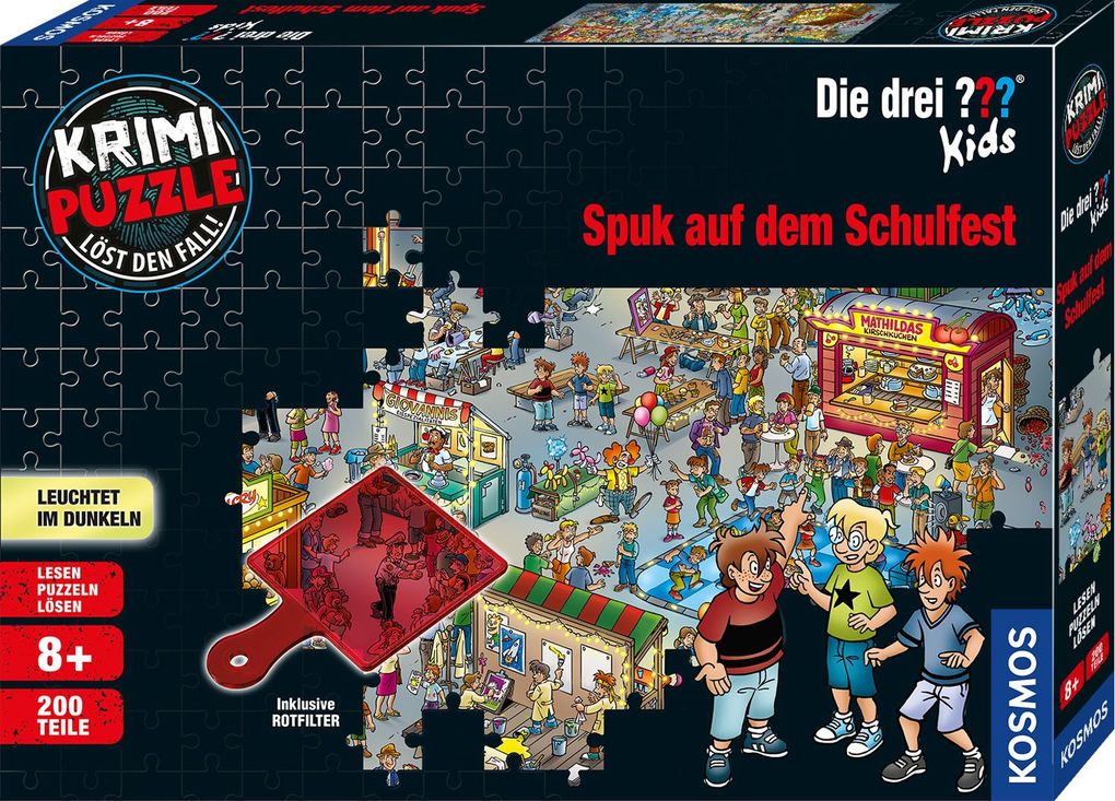 Image of Kosmos Die drei ??? Krimipuzzle "Spuk auf dem Schulfest", 200 Teile