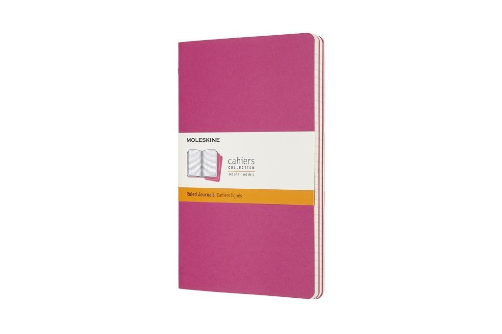 Moleskine Cahier Large/A5 3er Set Liniert Kinetisches Pink