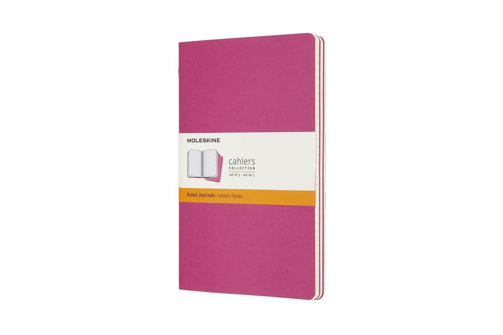 Moleskine Cahier Large/A5 3er Set Liniert Kinetisches Pink