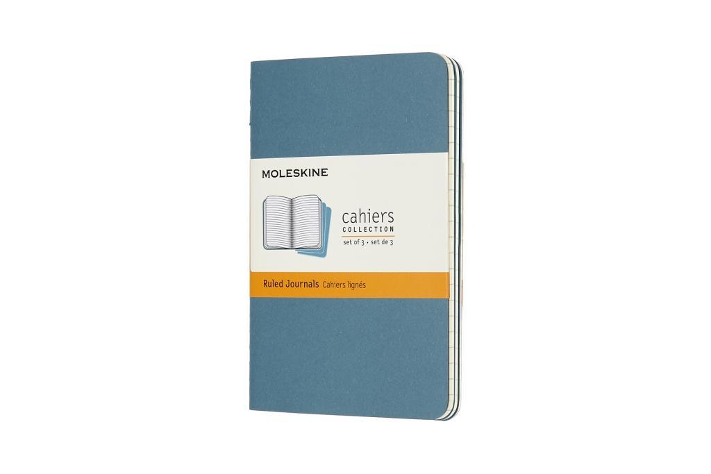 Moleskine Cahier Pocket/A6 3er Set Liniert Lebhaftes Blau