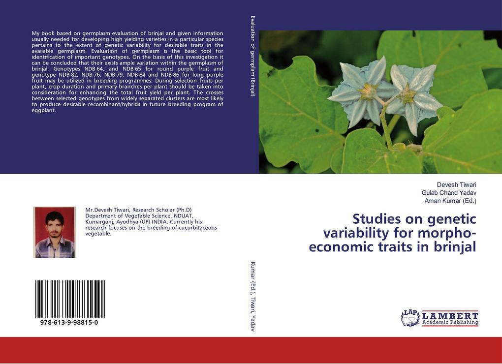 Studies on genetic variability for morpho-economic traits in brinjal