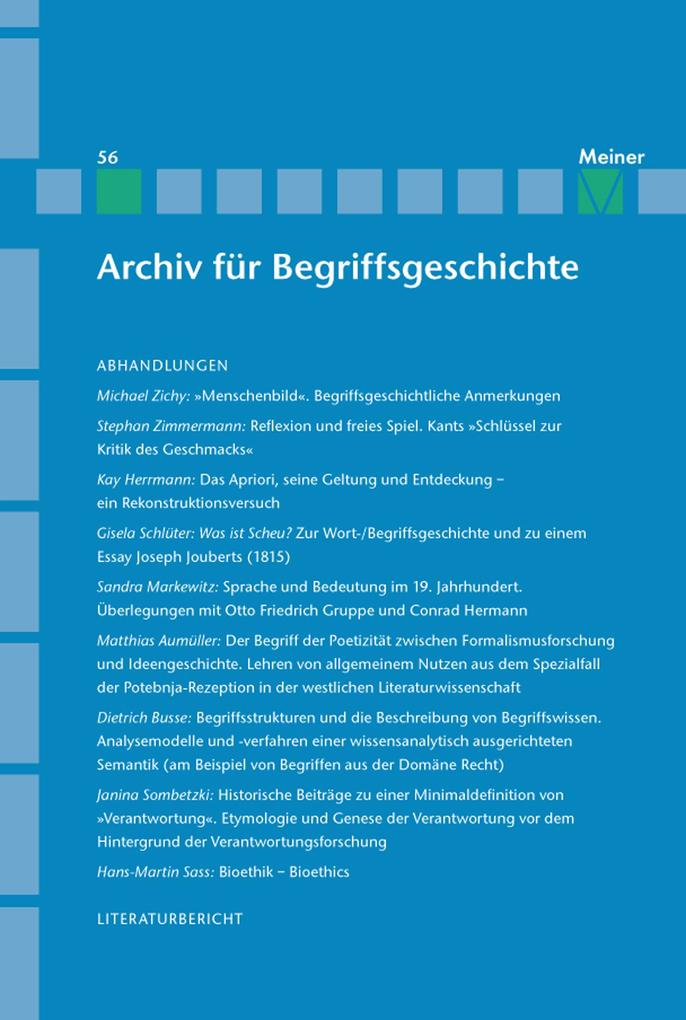 Archiv für Begriffsgeschichte. Band 56