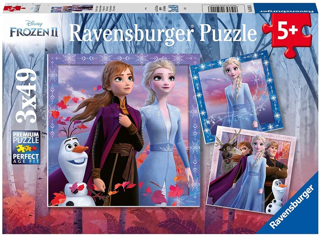Ravensburger Kinderpuzzle - 05011 Die Reise beginnt - Puzzle für Kinder ab 5 Jahren mit 3x49 Teilen Puzzle mit Disney Frozen