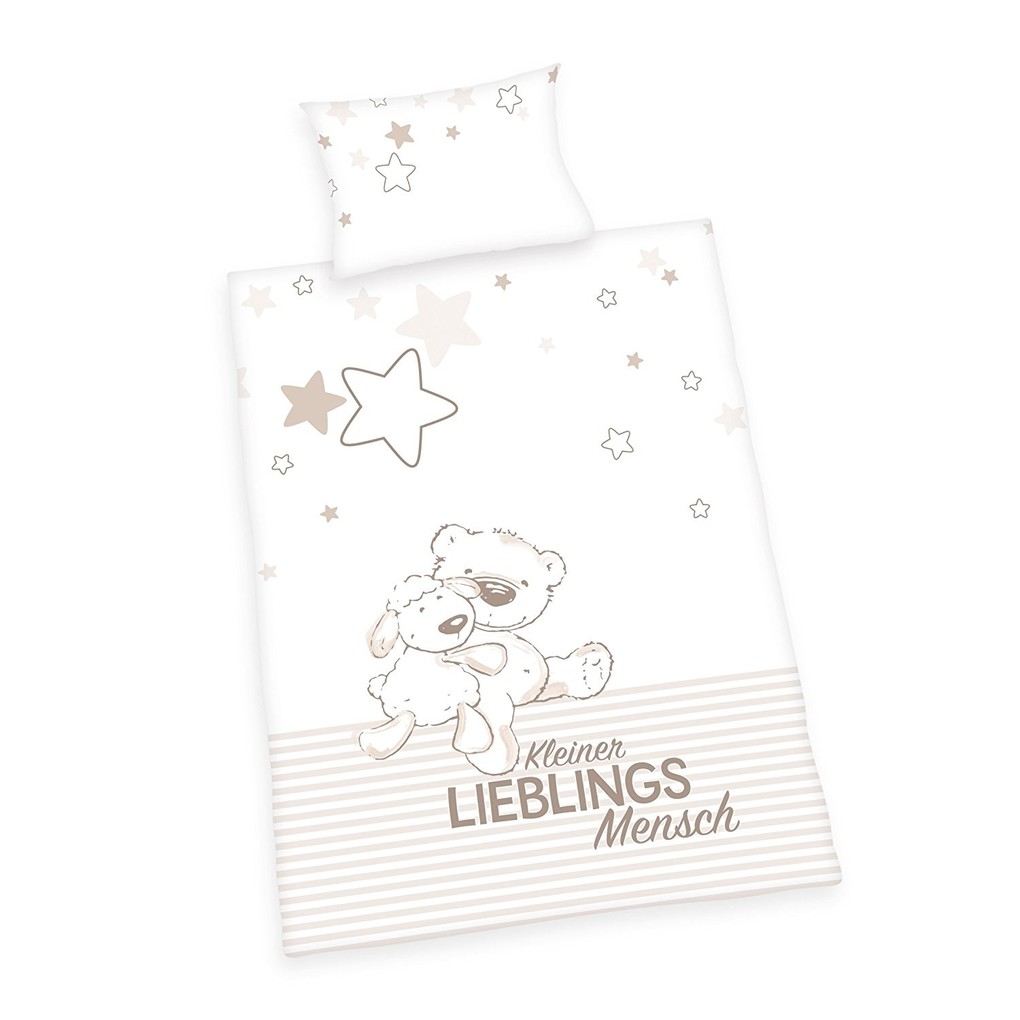 Herding Baby Best Kleinkinder-Bettwäsche-Set Jana Lieblingsmensch Wendemotiv Bettbezug 100 x 135 cm Kopfkissenbezug 40 x 60 cm Baumwolle/Renforcé