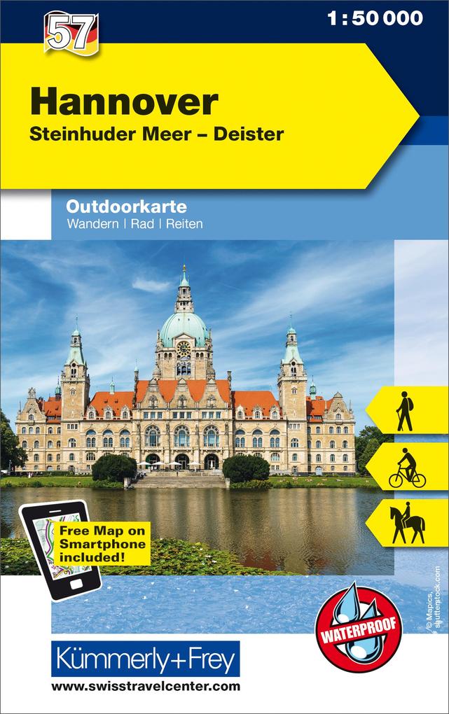 KuF Deutschland Outdoorkarte 57 Hannover Steinhuder Meer Deister 1 : 50 000