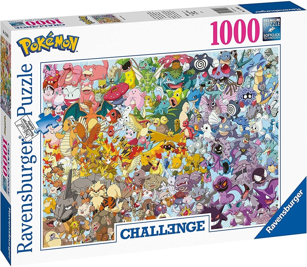 Ravensburger Puzzle 1000 Teile Challenge Pokémon - Alle 150 Pokémon der 1. Generation als herausforderndes Puzzle für Erwachsene und Kinder ab 14 Jahren
