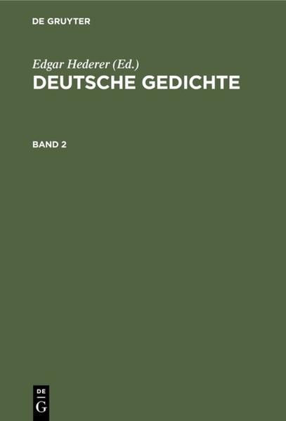 Deutsche Gedichte. Band 2