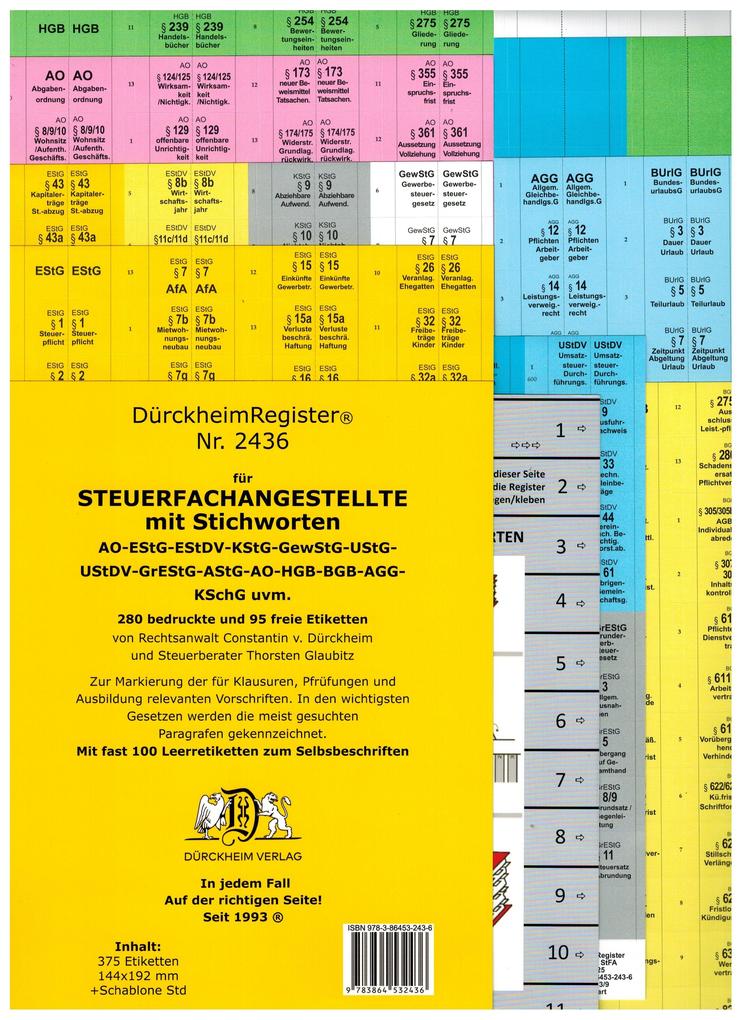DürckheimRegister STEUERFACHANGESTELLTE MIT STICHWORTEN