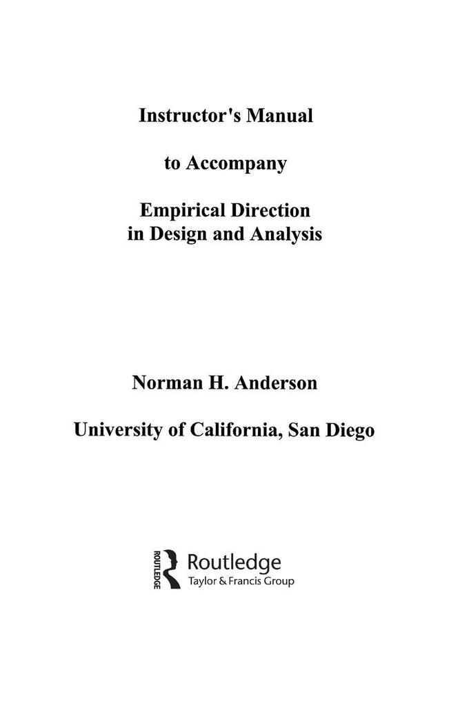 Empirical Direction in Design and Analysis