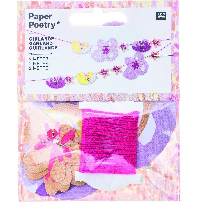 Girlande Crafted Nature Blumen Rosa Fsc Mix