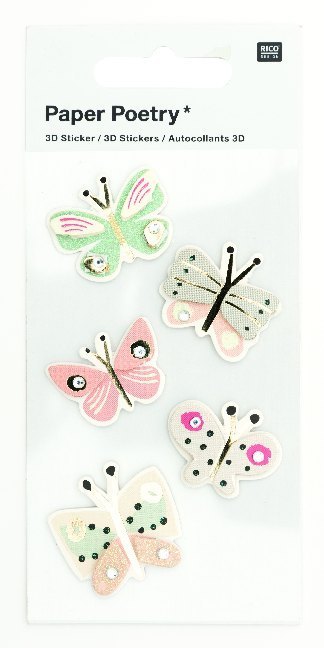 3D Sticker Schmetterlinge Bunt