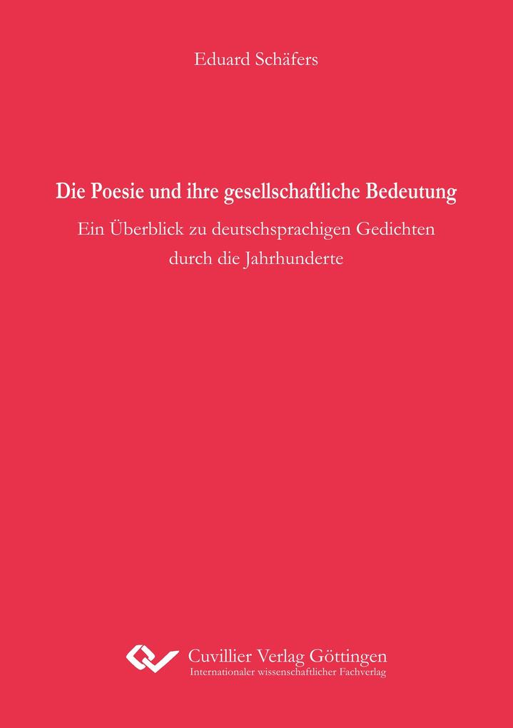 Die Poesie und ihre gesellschaftliche Bedeutung