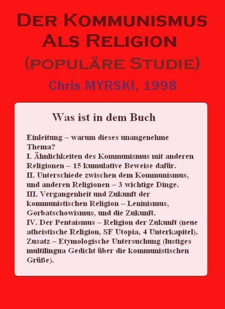 Der Kommunismus Als Religion (populäre Studie)