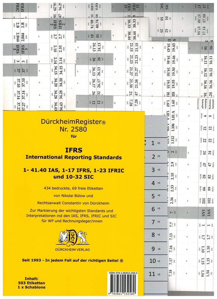 DürckheimRegister® IFRS / IAS 2022 Gesetze Artikel und §§ ohne Stichworte
