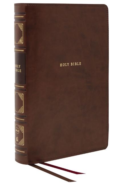 Nkjv Reference Bible Classic Verse-By-Verse Center-Column Leathersoft Brown Indexed Red Letter Edition Comfort Print