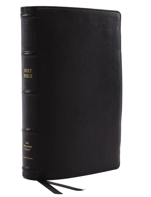 Nkjv Reference Bible Classic Verse-By-Verse Center-Column Premium Goatskin Leather Black Premier Collection Red Letter Edition Comfort Print