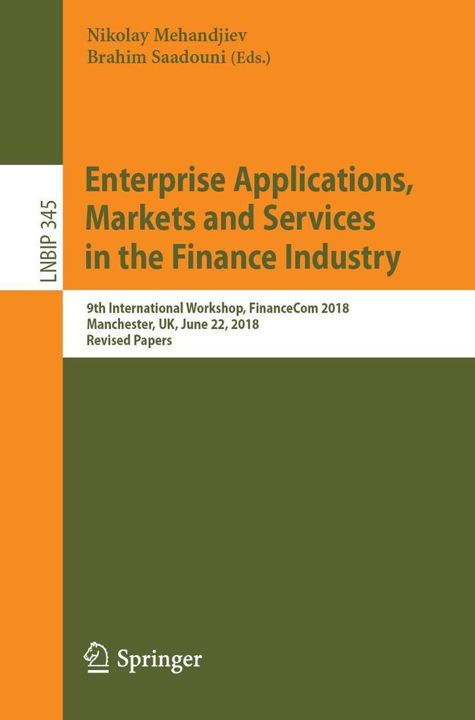 Enterprise Applications Markets and Services in the Finance Industry