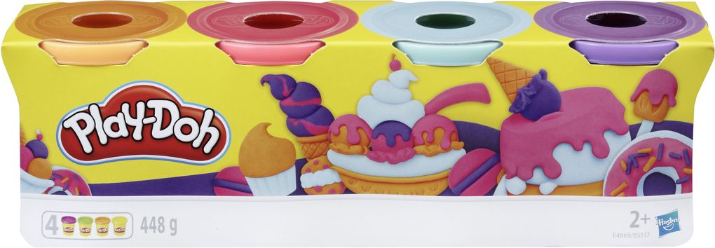 Image of Hasbro - Play-Doh 4er Pack SWEET orange pink hellblau und lila