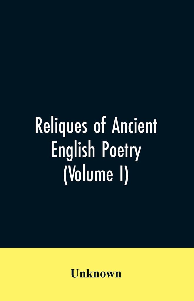 Reliques of Ancient English Poetry