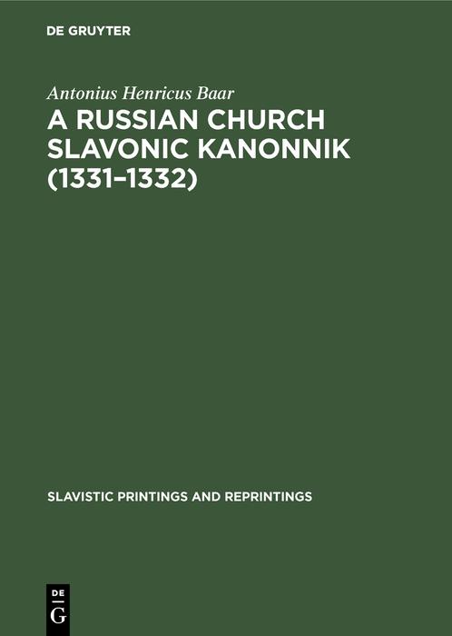 A Russian Church Slavonic kanonnik (1331-1332)