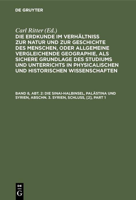 Die Sinai-Halbinsel Palästina und Syrien Abschn. 3. Syrien Schluß [2]