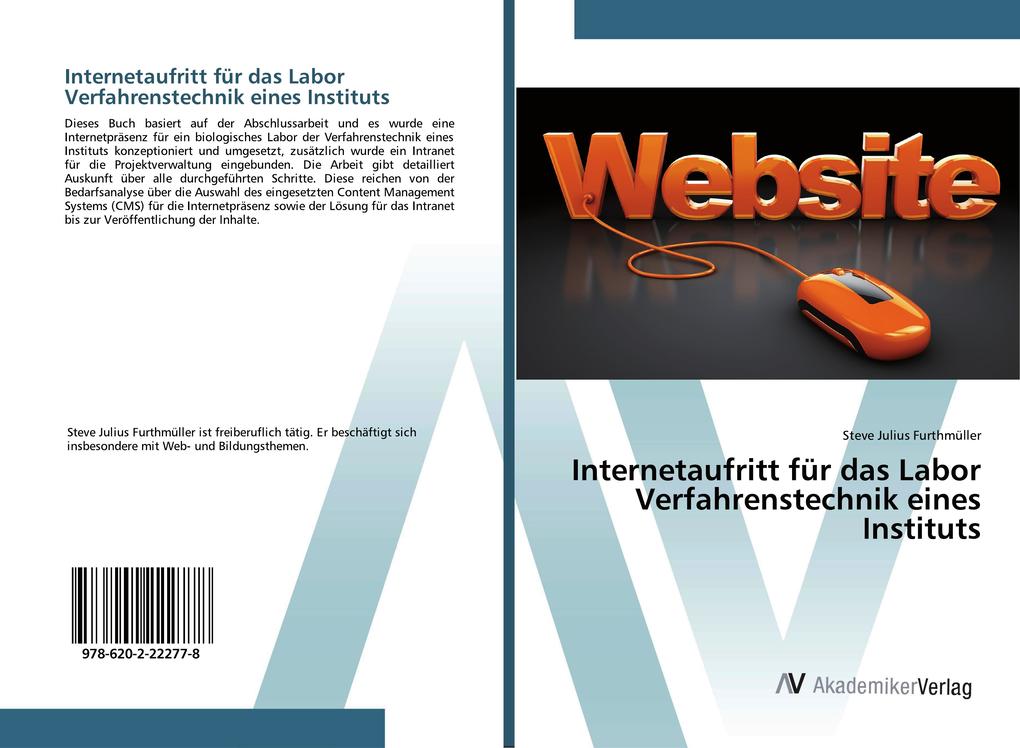 Internetaufritt für das Labor Verfahrenstechnik eines Instituts