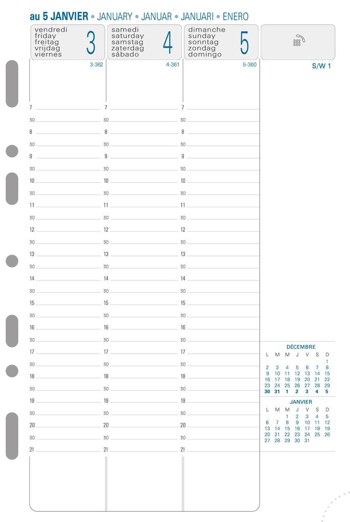 Kalender 1 Woche 2 Seiten senkrecht 2027