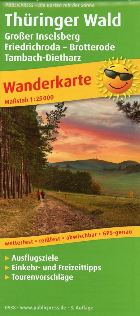 Thüringer Wald Großer Inselsberg - Friedrichroda - Brotterode - Tambach-Dietharz 1:25 000