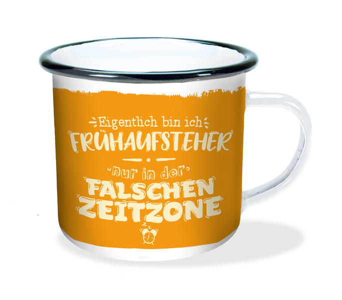 Image of Emaille-Becher Falsche Zeitzone 300ml