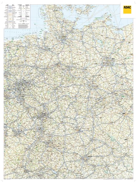 ADAC LänderKarte Deutschland 1:650 000 plano in Hülse
