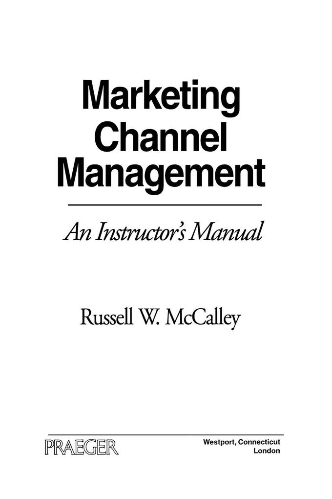 Marketing Channel Management