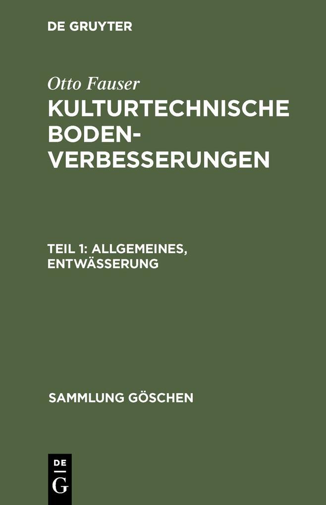 Allgemeines Entwässerung